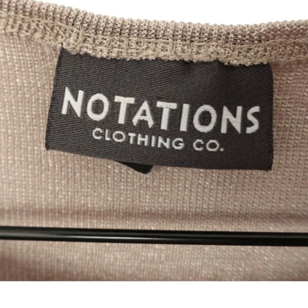 NOTATIONS Beige Knit Sleeveless Blouse Shell Minimalist Quiet Luxury Size XL